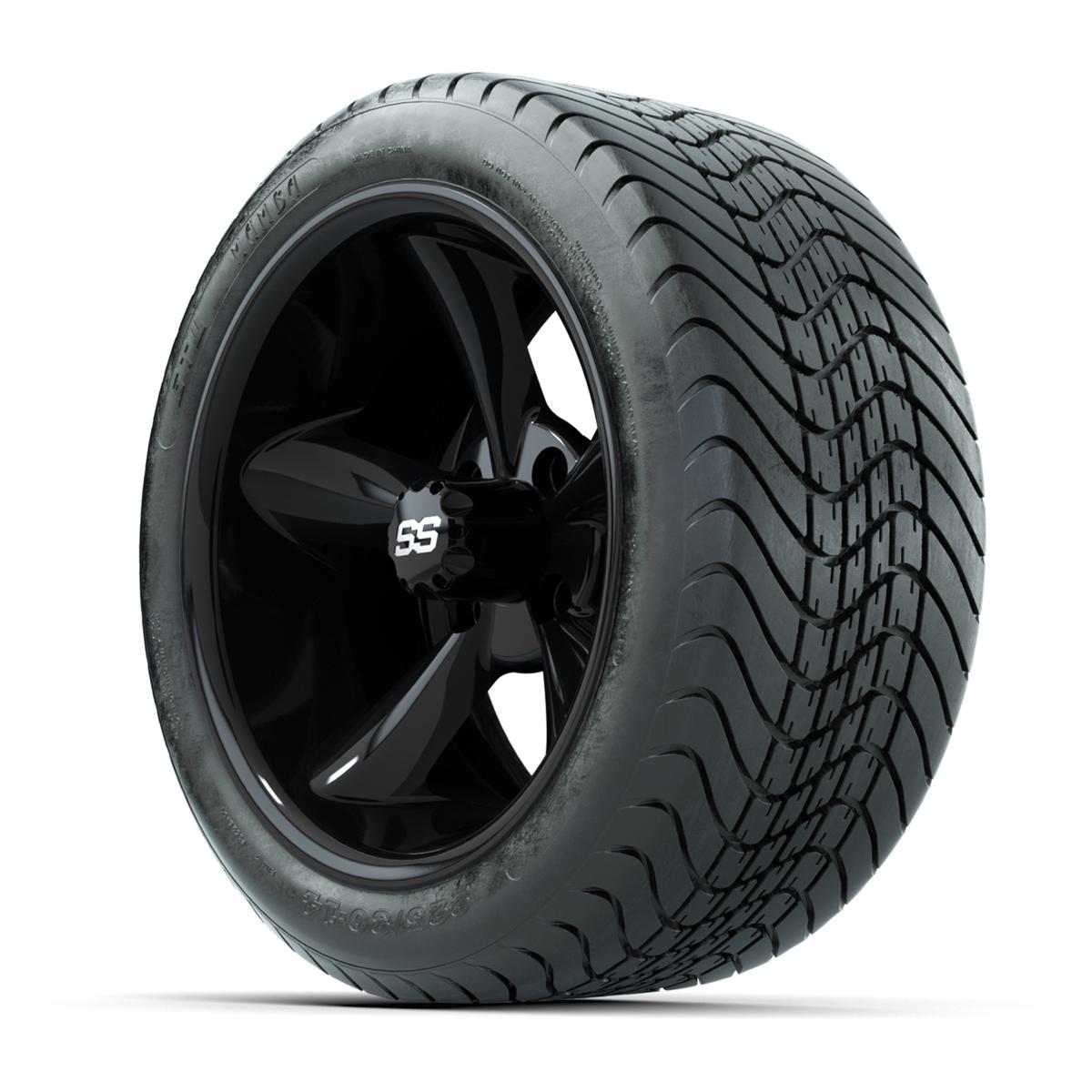 Set of (4) 14 in GTW Godfather Wheels with 225/30-14 Mamba Street Tires