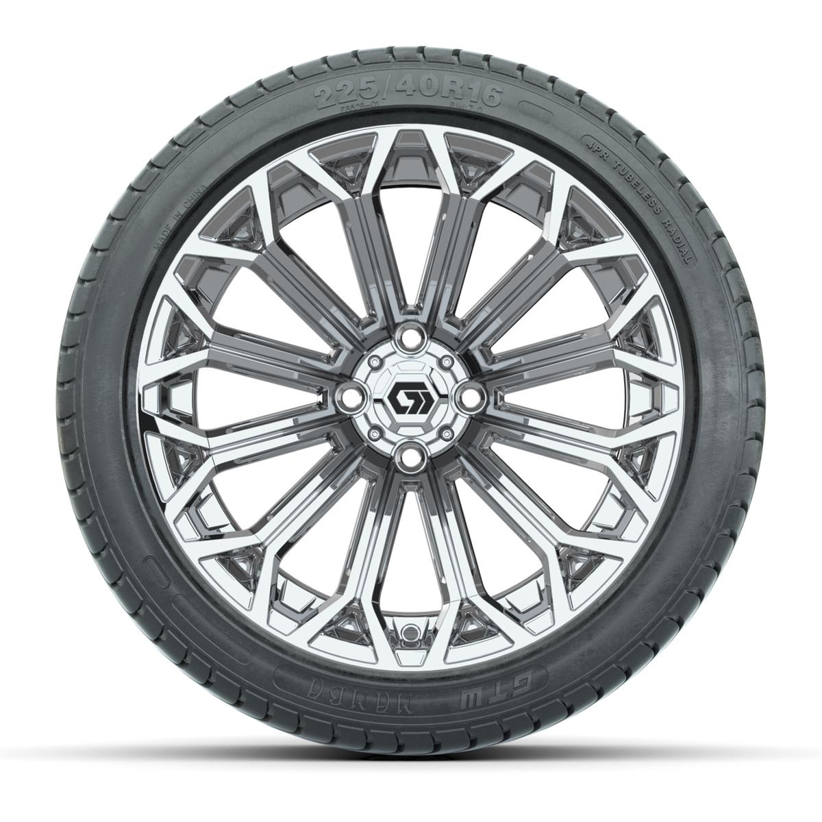 GTW&reg; Phantom Chrome 16 in Wheels with 225/40-R16 Mamba Street Tires - Full Set