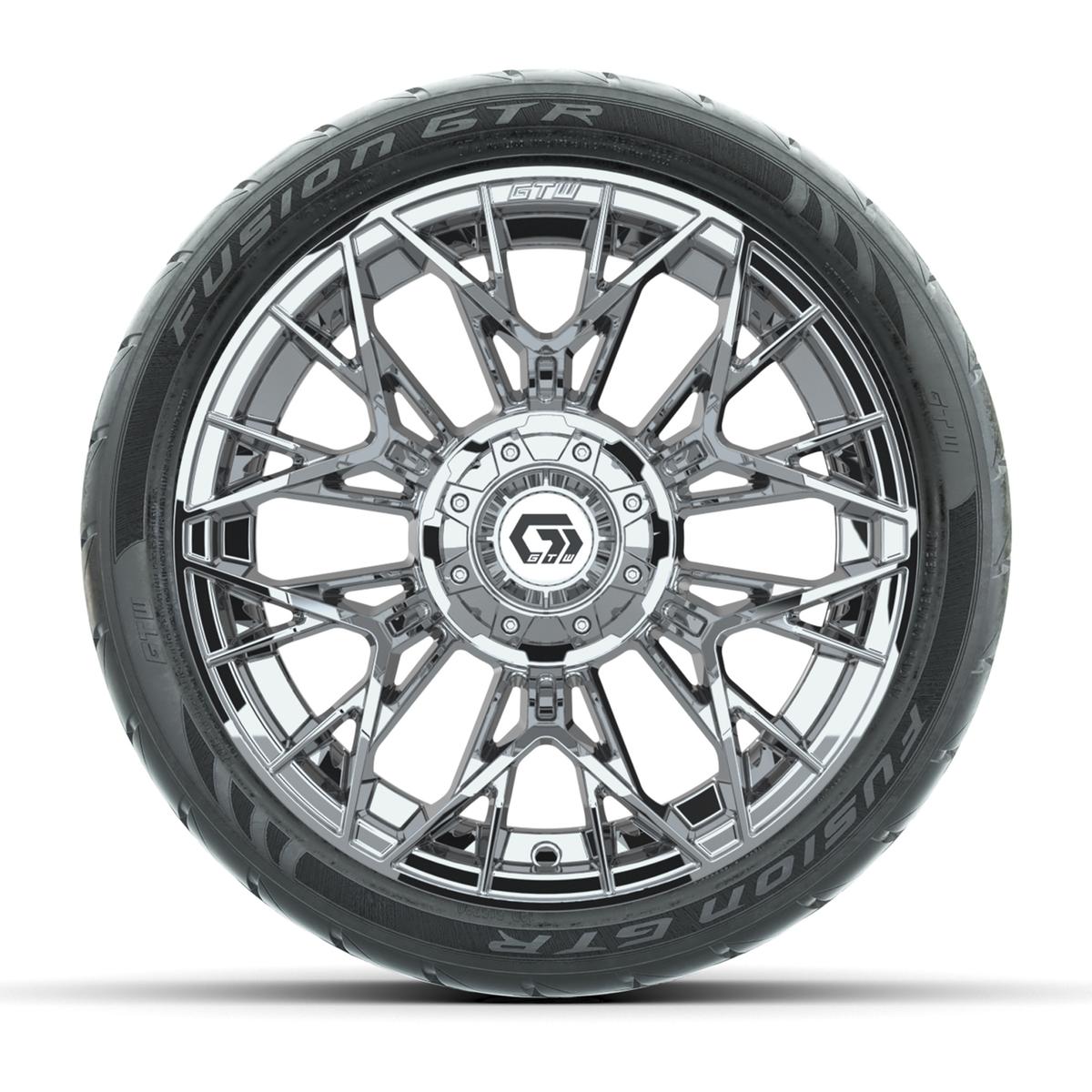 Set of (4) 14 in GTW® Stellar Chrome Wheels with 205/40-R14 Fusion GTR Street Tires