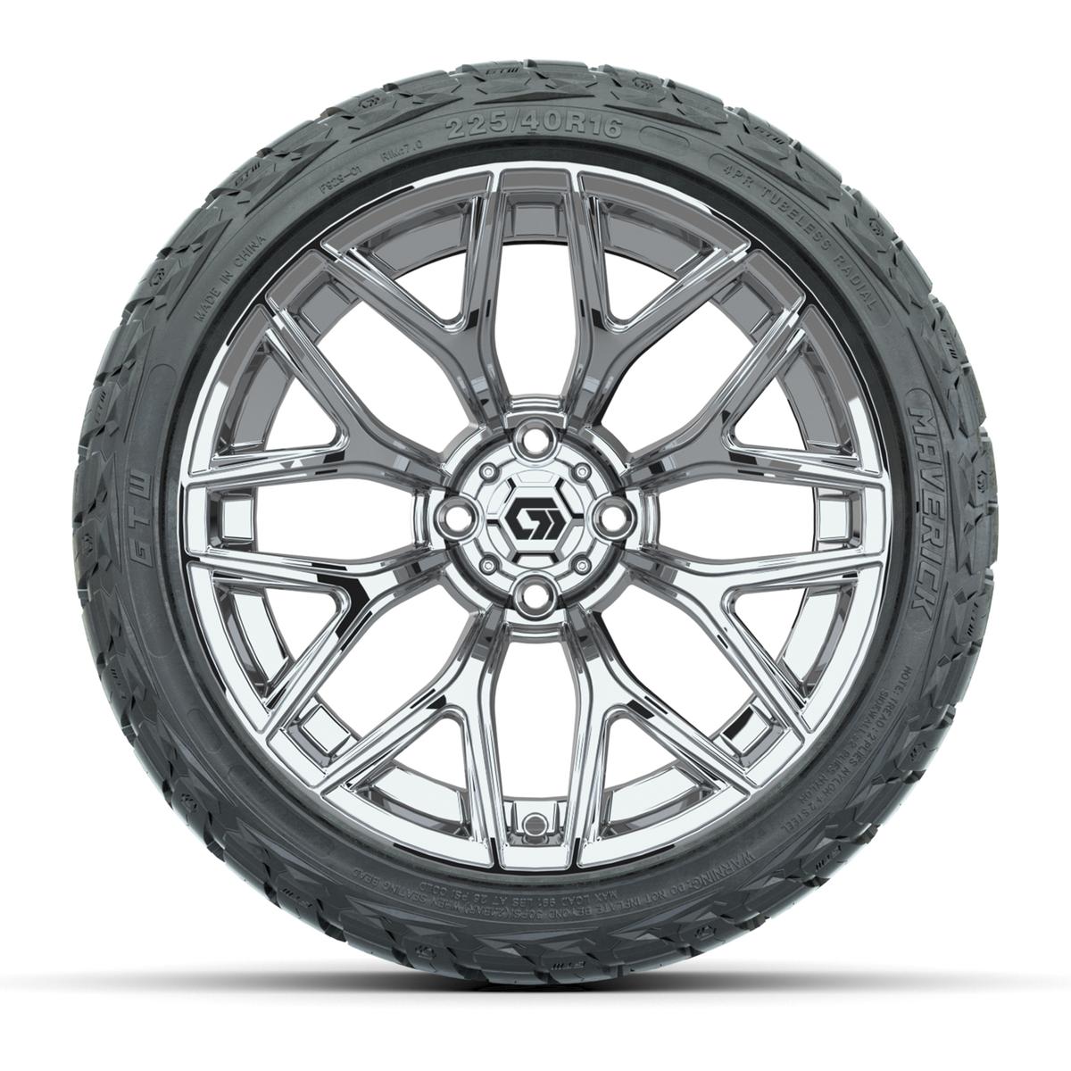 GTW&reg; Monaco Chrome 16 in Wheels with 225/40-R16 Maverick Hybrid Tires - Full Set