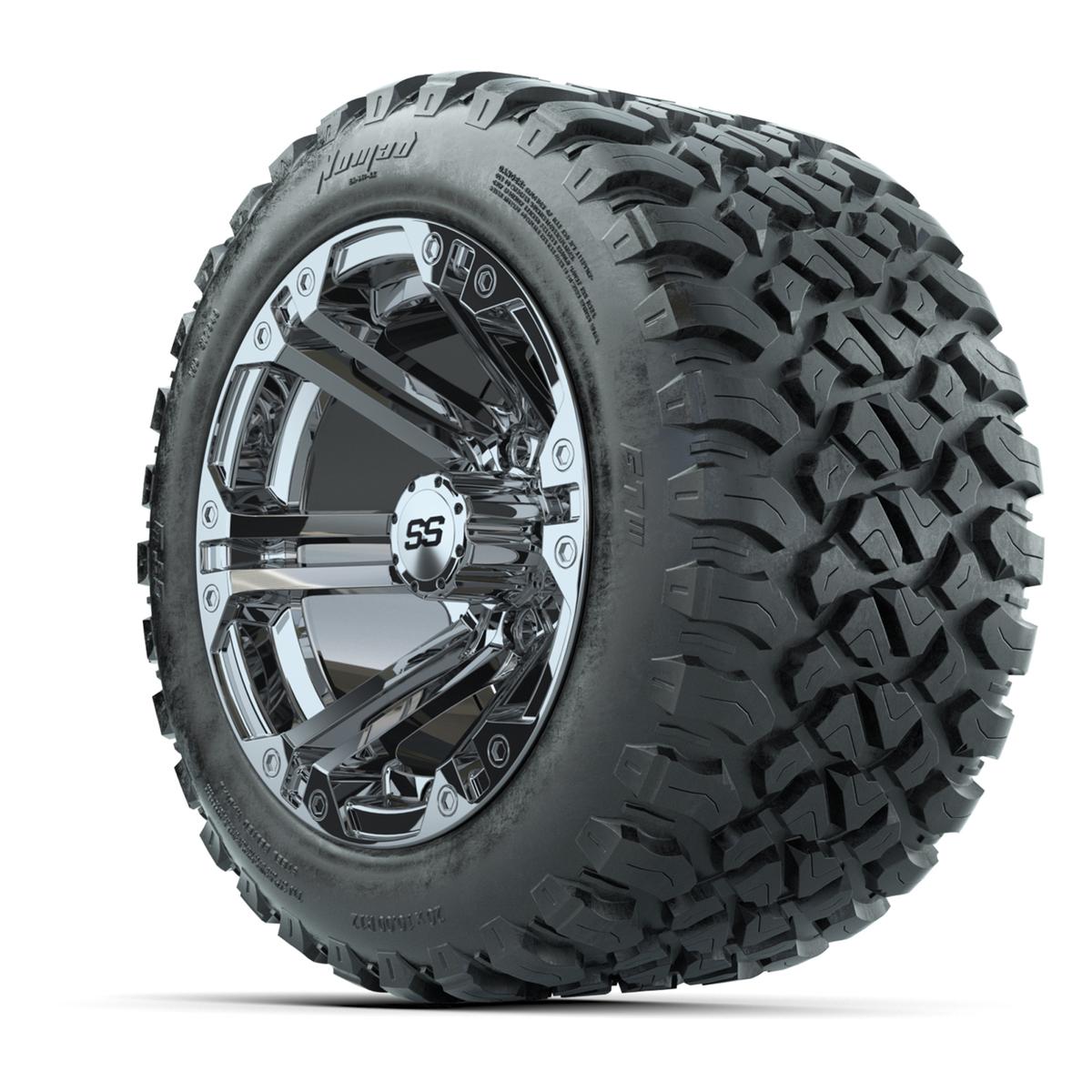 GTW&reg; Specter Chrome 12 in Wheels with 20X10-12 Nomad Steel Belt Radial All-Terrain Tires – Full Set