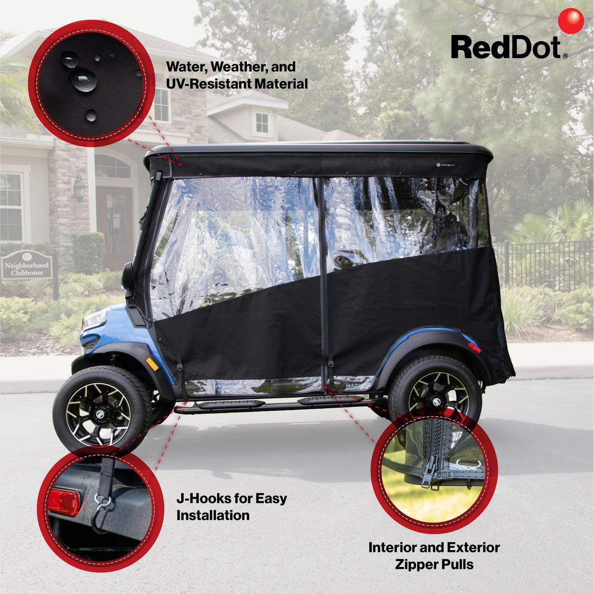 RedDot Black/Colonnade Stone Single Track Enclosure for MadJax&reg; Ascent with 4-Forward Facing Seats