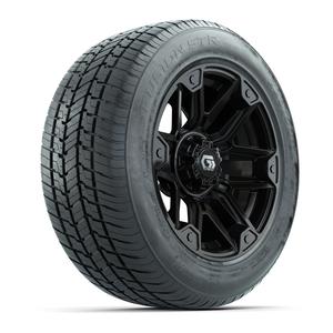GTW&reg; Graffiti Gloss Black 14 in Wheels with 255/50-R14 Fusion STR DOT Approved Street Tires - Full Set
