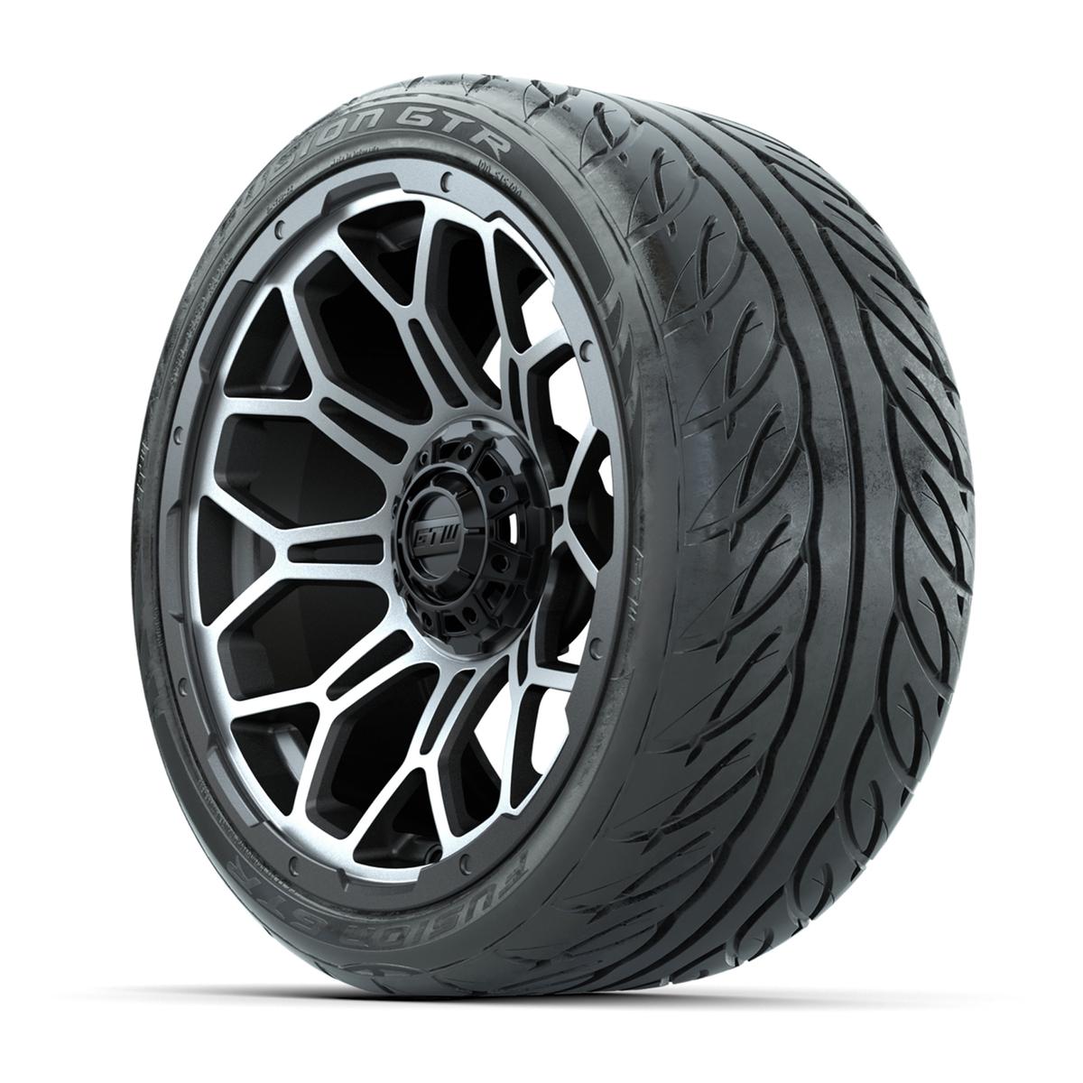 GTW Bravo Matte Gray 15 in Wheels with 215/40-R15 Fusion GTR Steel Belt Radial Street Tires – Full Set