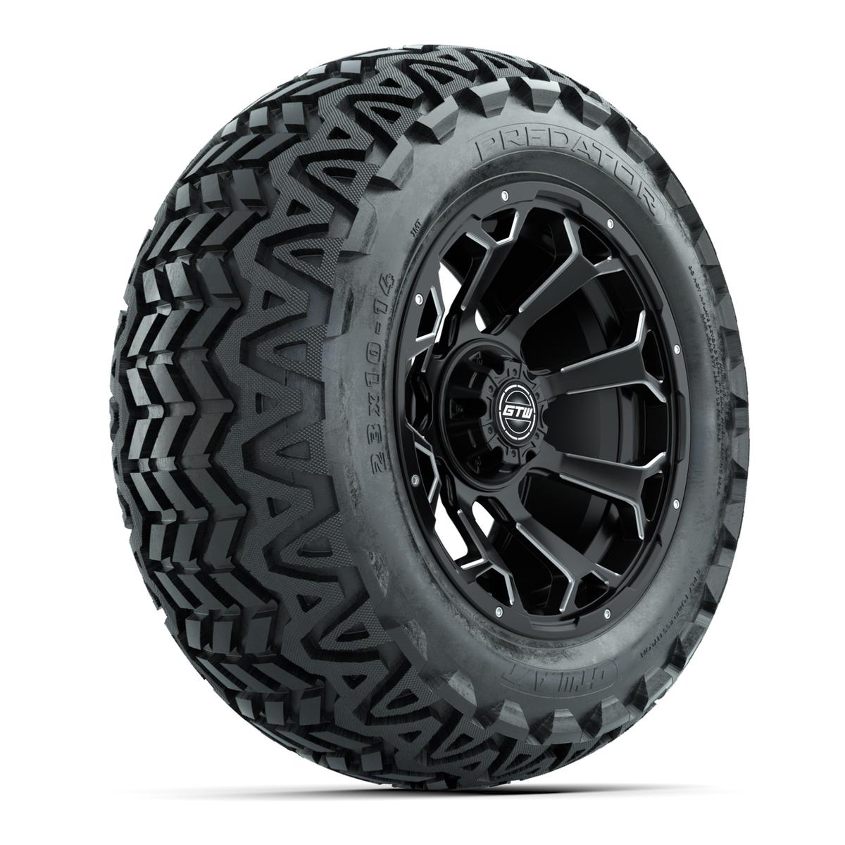 Set of (4) 14 in GTW Raven Wheels with 23x10-14 GTW Predator All-Terrain Tires