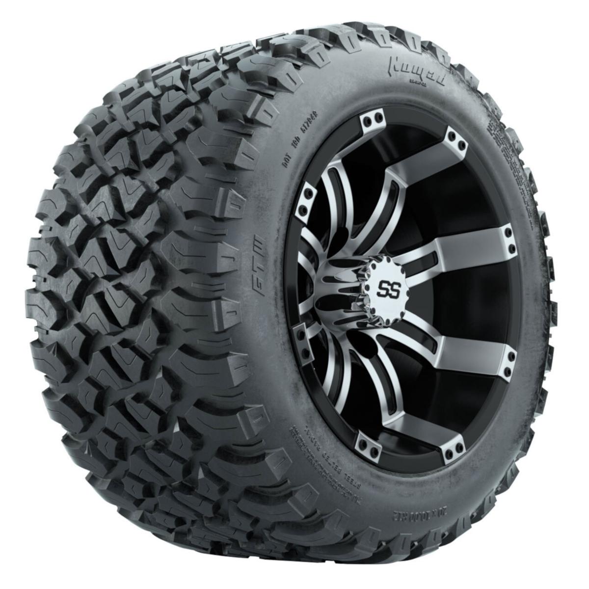 Set of (4) 12 in GTW Tempest Wheels with 20x10-R12 GTW Nomad All-Terrain Tires