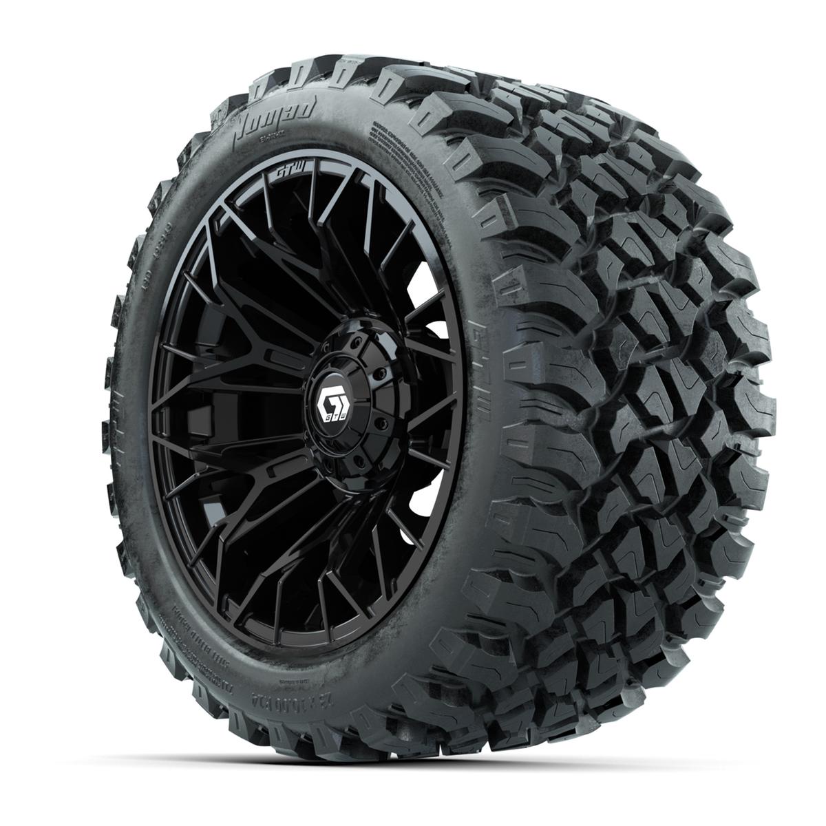 Set of (4) 14 in GTW® Stellar Black Wheels with 23x10-R14 Nomad All-Terrain Tires