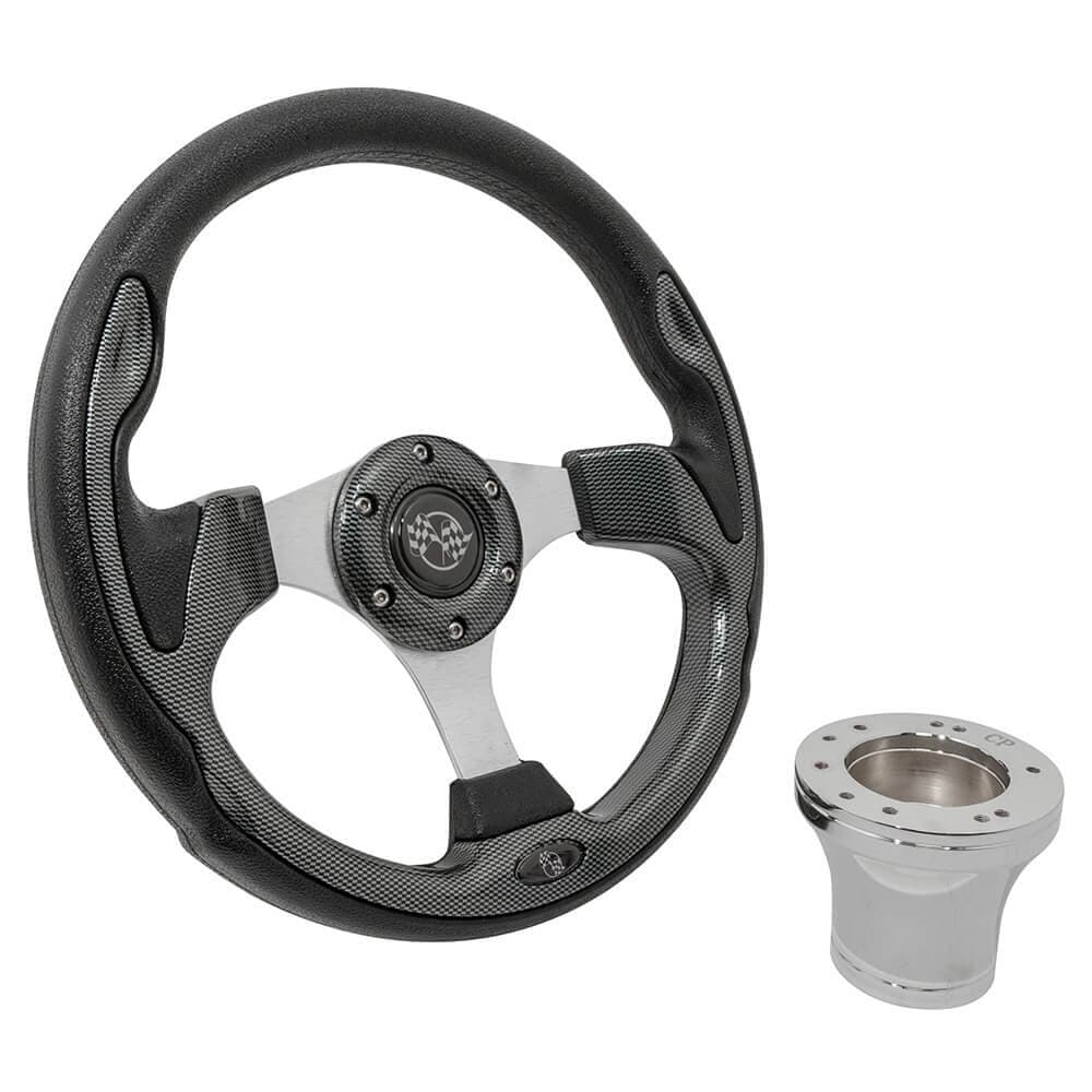 EZGO Carbon Fiber Rally Steering Wheel Kit 94.5-up