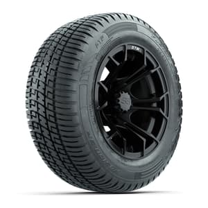 GTW Spyder Matte Black 12 in Wheels with 215/50-R12 Fusion S/R Street Tires – Full Set
