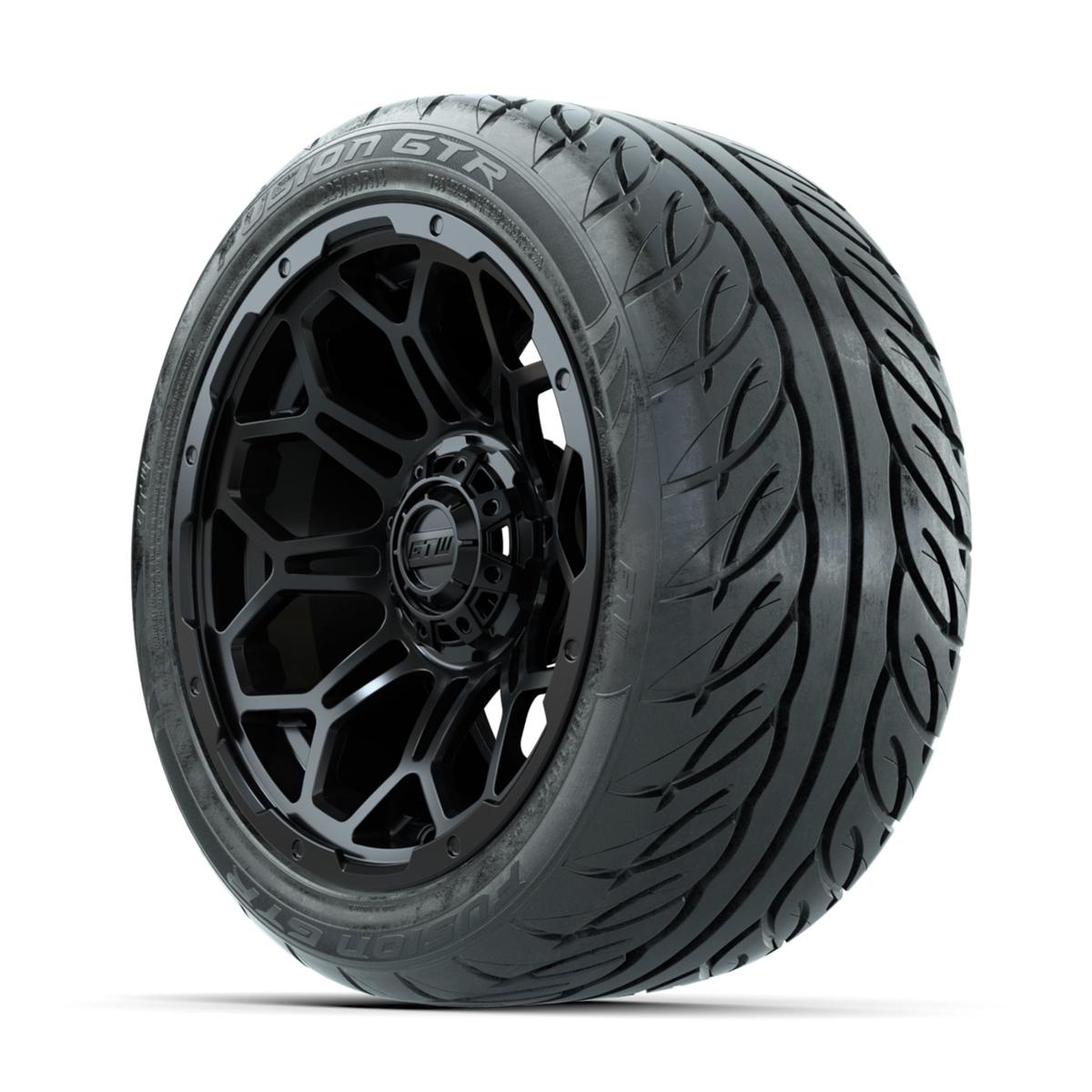 GTW Bravo Matte Black 14 in Wheels with 225/40-R14 Fusion GTR Street Tires – Full Set