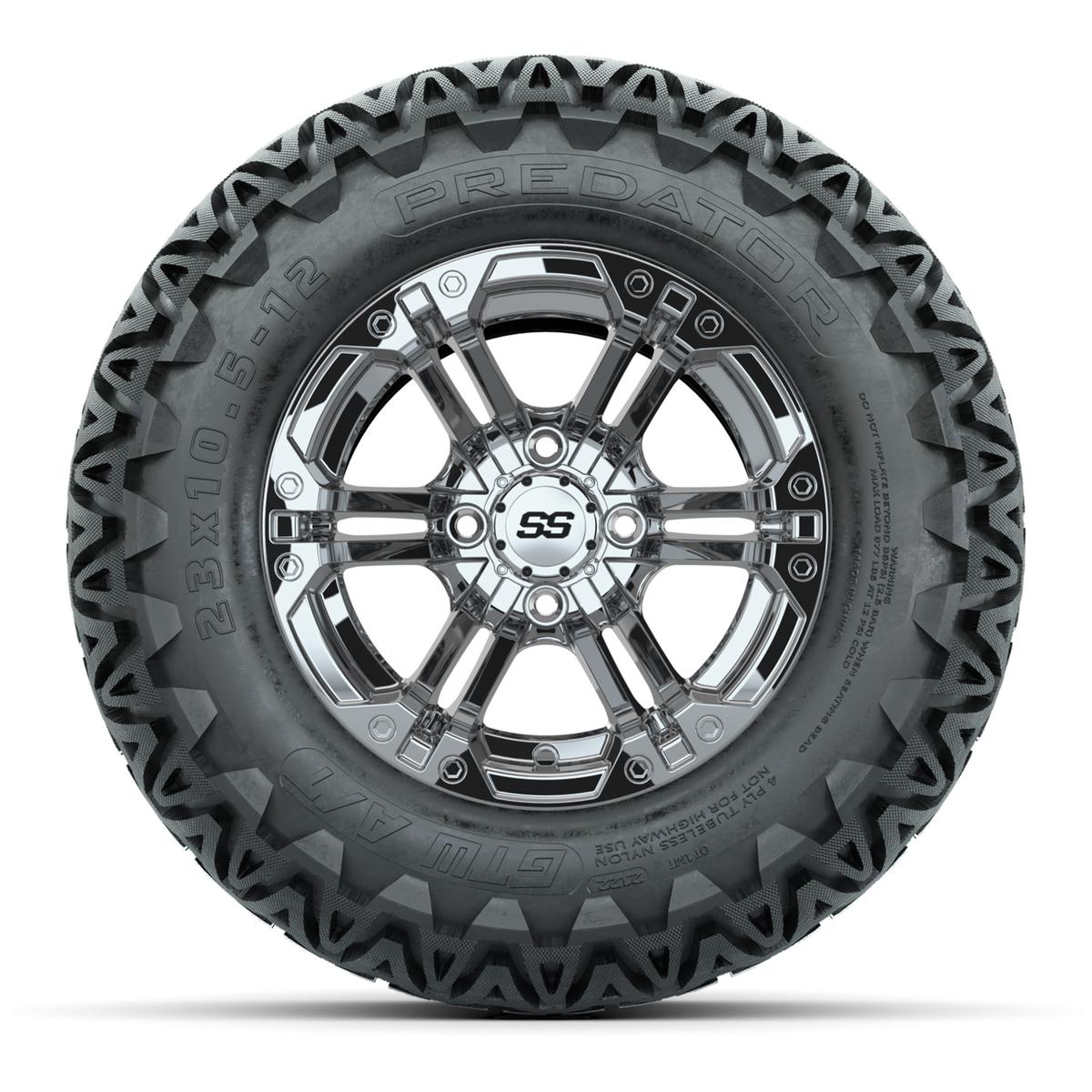 GTW Specter Chrome Wheels with 23in Predator A-T Tires - 12 Inch