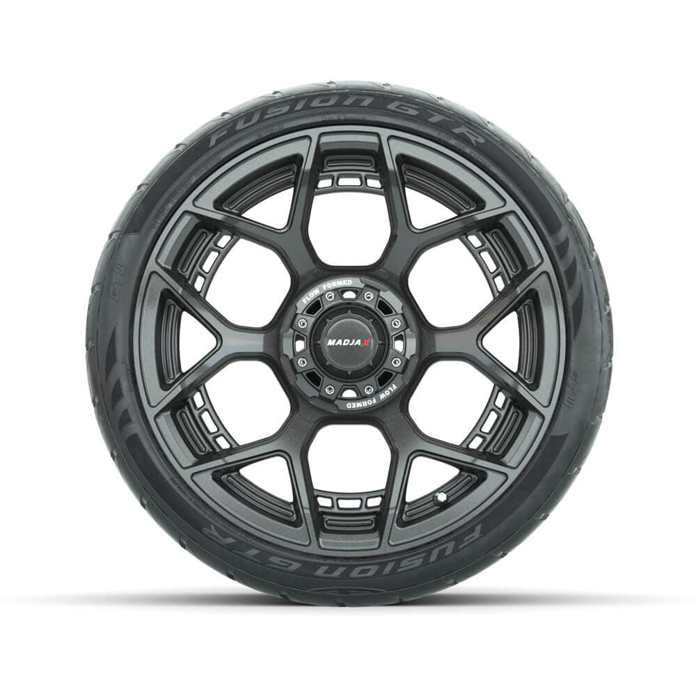Set of (4) 15" MadJax&reg; Flow Form Evolution Gunmetal Wheels with GTW&reg; Fusion GTR Street Tires