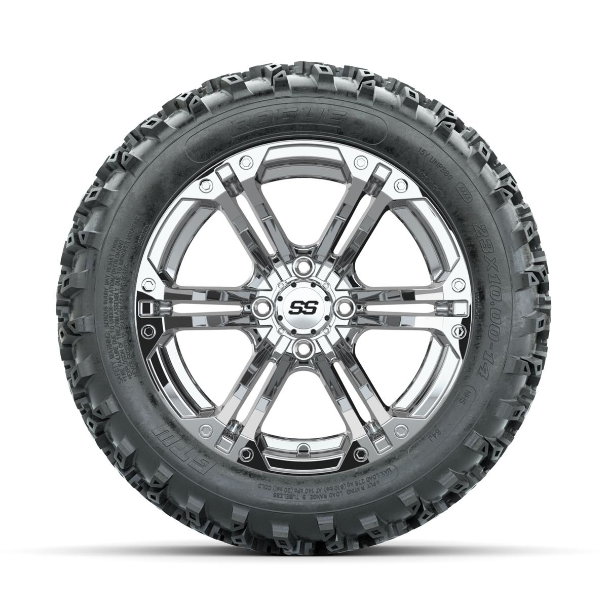 GTW Specter Chrome 14 in Wheels with 23x10.00-14 Rogue All Terrain Tires – Full Set