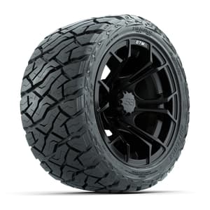 GTW Spyder Matte Black 12 in Wheels with 215/40-R12 Maverick Low-Profile All-Terrain Tires – Full Set