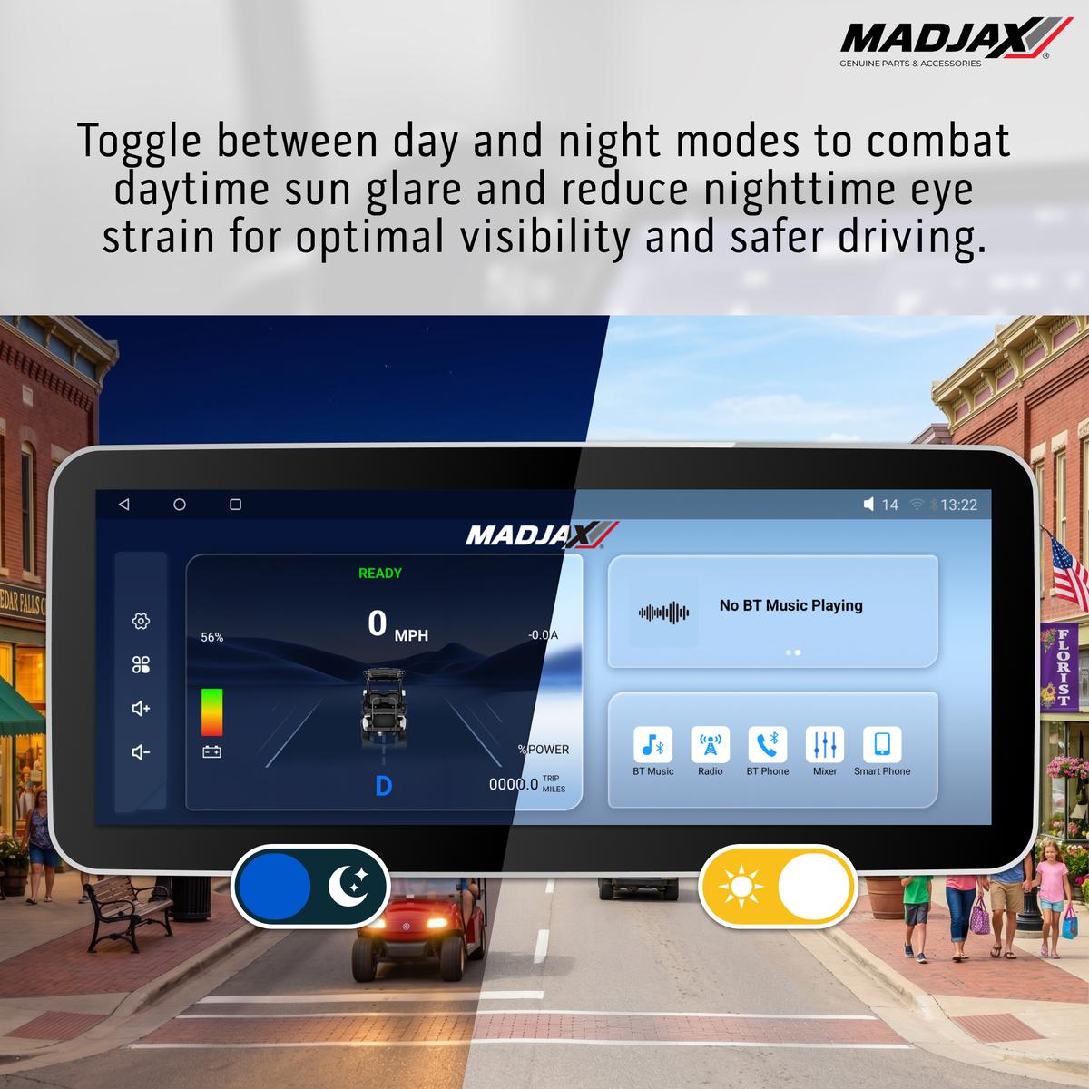 MadJax&reg; Kinect&trade; Display Screen Kit for A/C motor EZGO RXV ELiTE with Factory Lithium Battery Setup