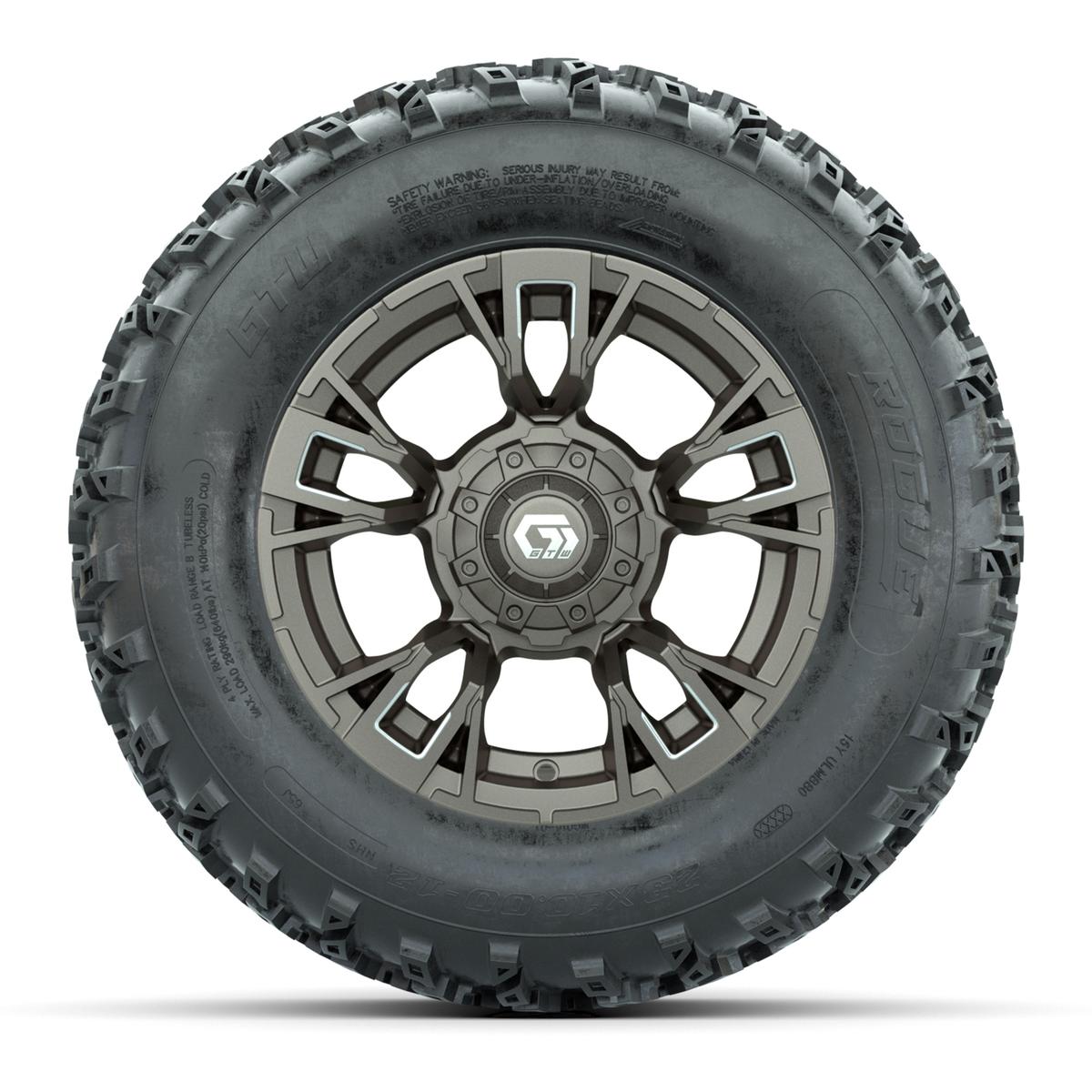 GTW&reg; Vandal Bronze/Machined 12 in Wheels with 23X10.00-12 Rogue All-Terrain Tires – Full Set