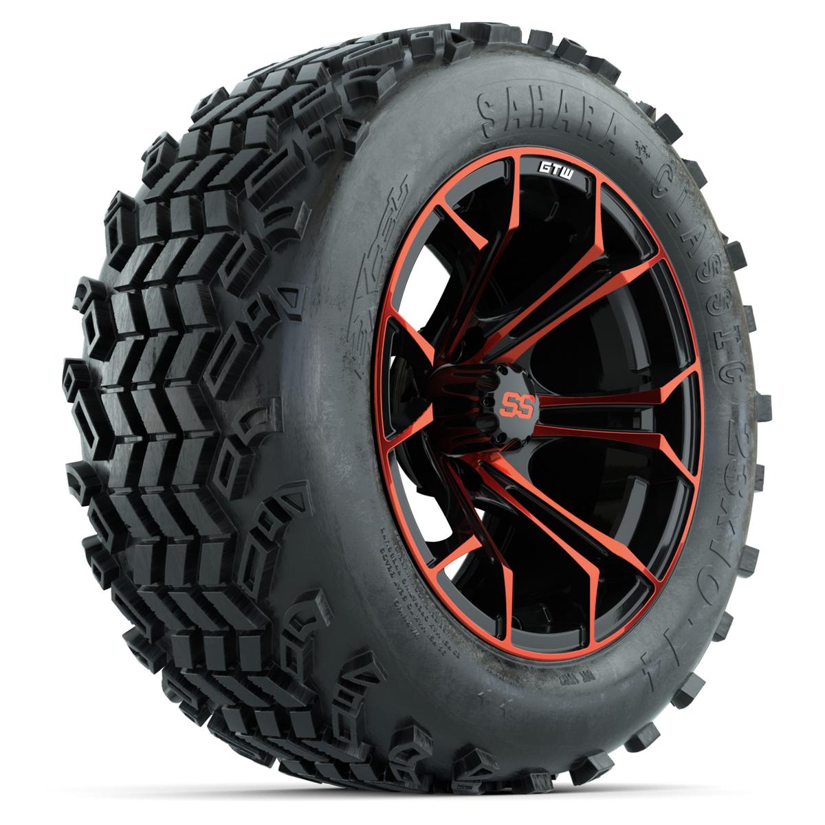 Set of (4) 14 in GTW Spyder Wheels with 23x10-14 Sahara Classic All-Terrain Tires