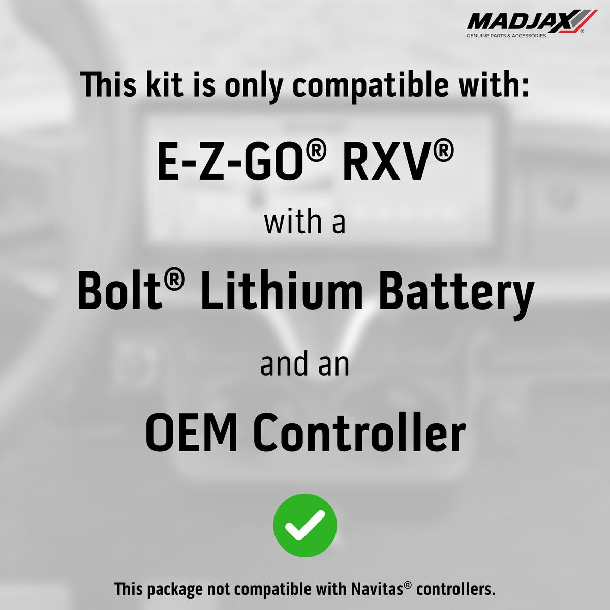 MadJax&reg; Kinect&trade; Display Screen Kit for A/C motor EZGO RXV with Bolt Battery Setup