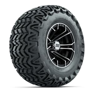 GTW Spyder Machined/Black 10 in Wheels with 20x10-10 Predator All Terrain Tires – Full Set