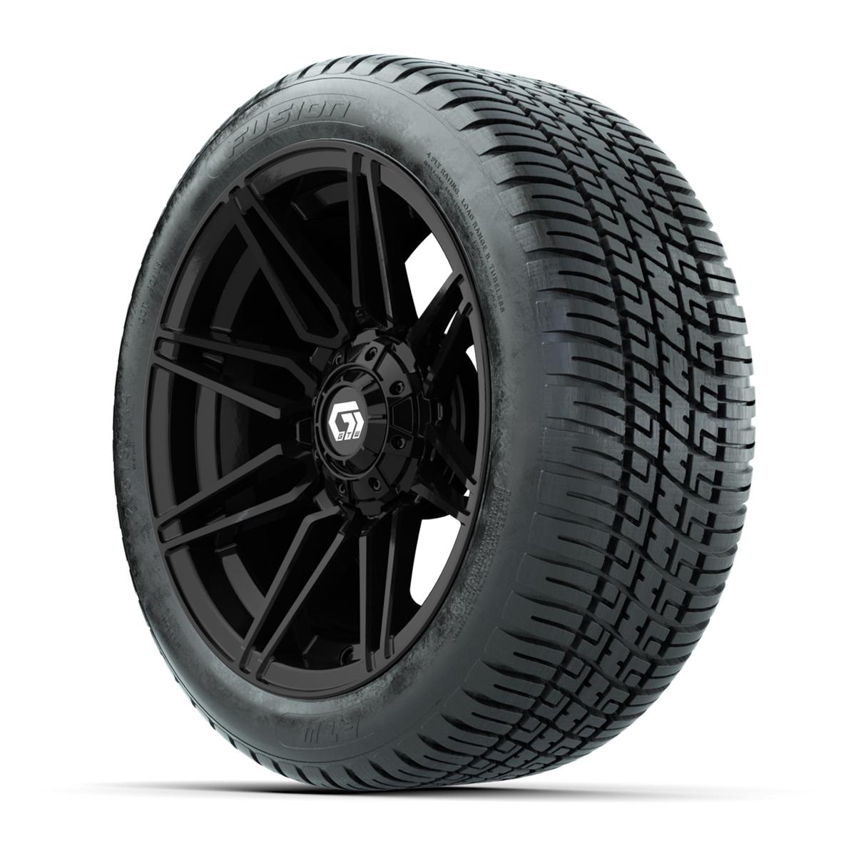 GTW® Stealth Gloss Black 14 in Wheels with 205/30-14 Fusion Street Tires – Full Set