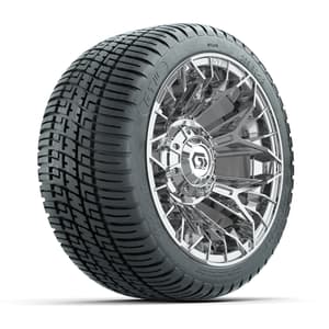 GTW&reg; Stellar Chrome 12 in Wheels with 205/30-12 Fusion Street Tires – Full Set