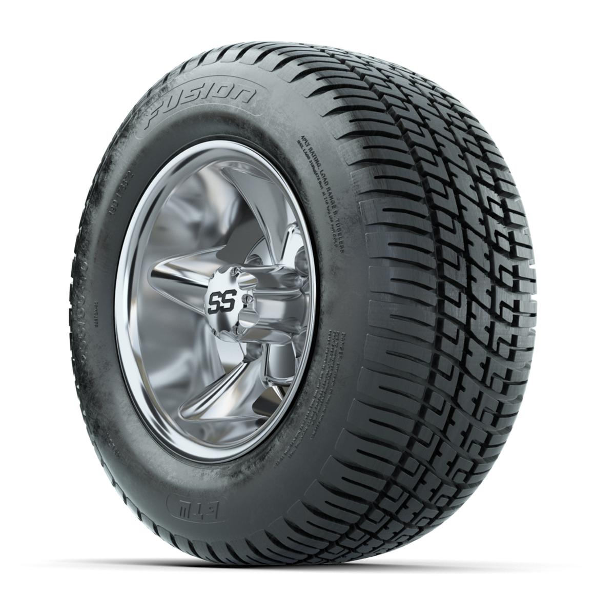GTW Godfather Chrome 10 in Wheels with 205/50-10 Fusion Street Tires – Full Set