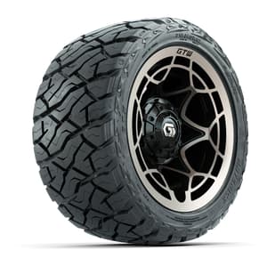 GTW Nexus Gloss Black/Bronze 12 in Wheels with 215/40-R12 Maverick Low-Profile All-Terrain Tires – Full Set