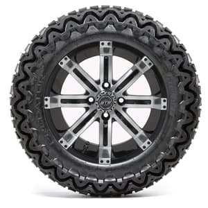 14” GTW Tempest Black and Machined Wheels with 23” Predator A/T Tires – Set of 4