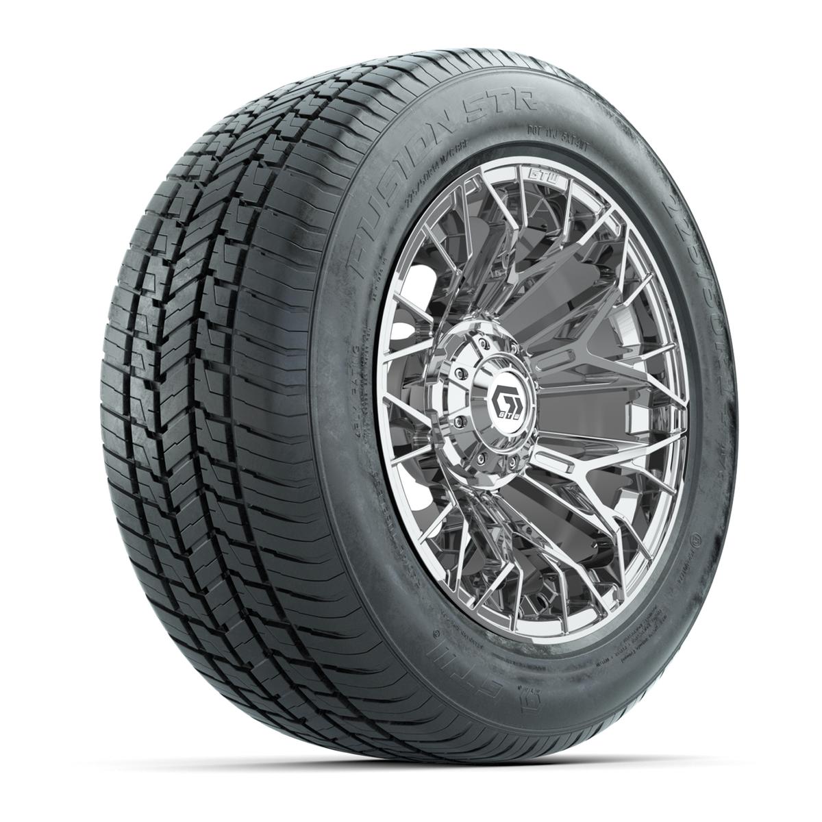 GTW&reg; Stellar Chrome 14 in Wheels with 255/50-R14 Fusion STR DOT Approved Street Tires - Full Set