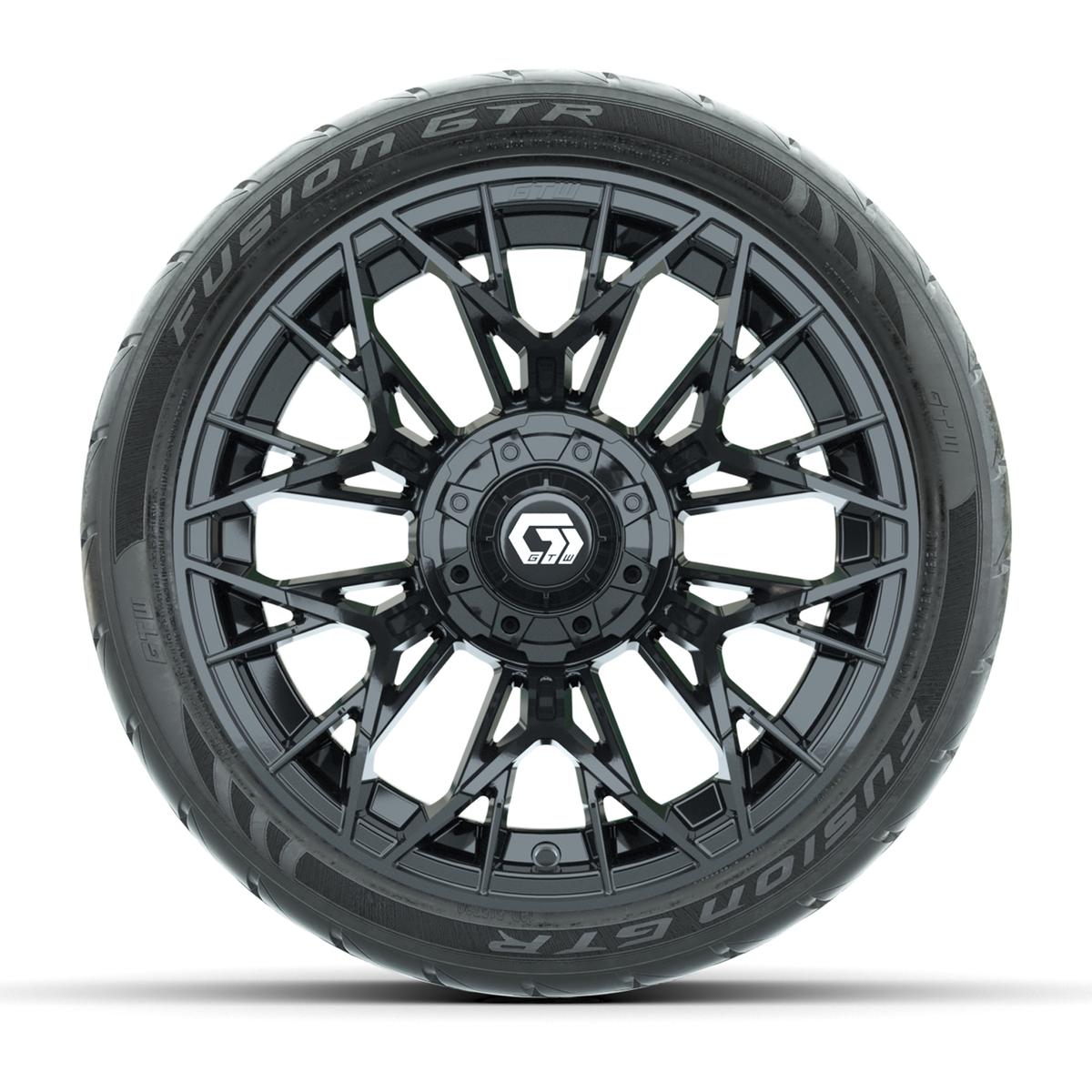 Set of (4) 14 in GTW® Stellar Black Wheels with 205/40-R14 Fusion GTR Street Tires