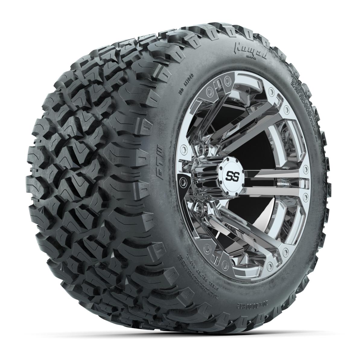GTW&reg; Specter Chrome 12 in Wheels with 20X10-12 Nomad Steel Belt Radial All-Terrain Tires – Full Set