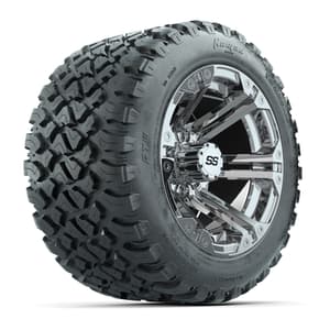 GTW&reg; Specter Chrome 12 in Wheels with 20X10-12 Nomad Steel Belt Radial All-Terrain Tires – Full Set