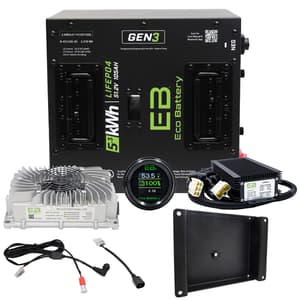 Club Car Carryall Eco Lithium 51v 105Ah GEN3 Battery Bundle - Thru Hole