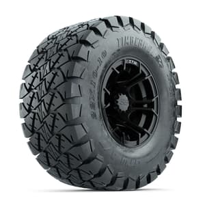 GTW Spyder Matte Black 10 in Wheels with 22x10-10 Timberwolf All Terrain Tires – Full Set