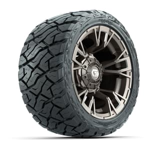 GTW Vandal Satin Bronze/Machined 12 in Wheels with 215/40-R12 Maverick Low-Profile All-Terrain Tires – Full Set