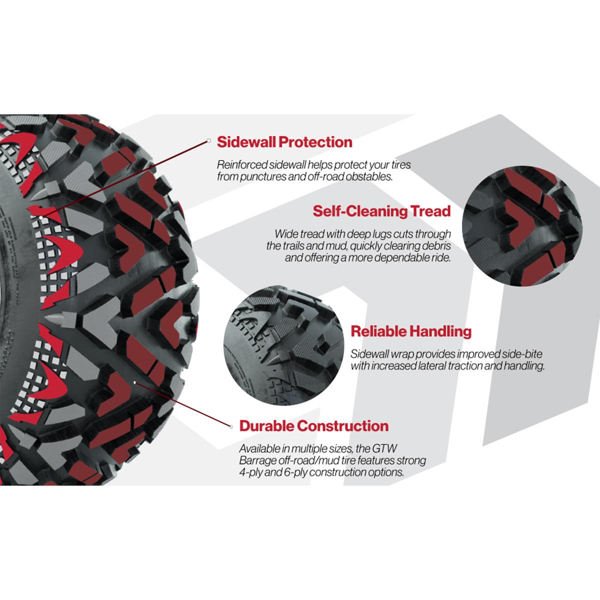 25x10-12 GTW&reg; Barrage Mud Tire