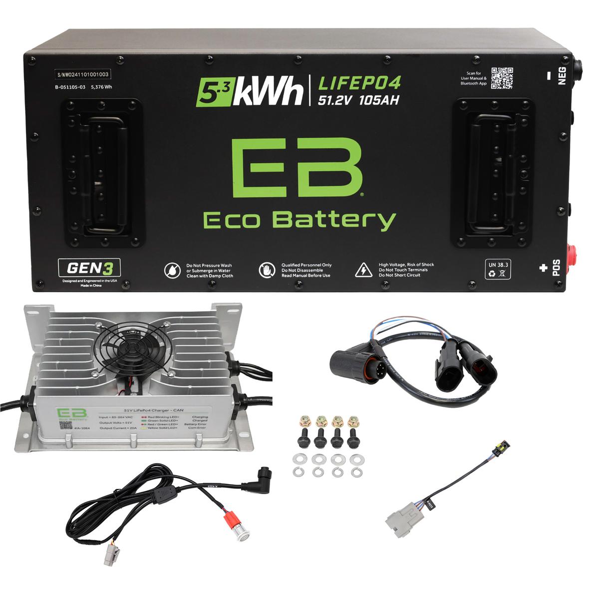 Gorilla Eco Lithium 51V 105Ah GEN3 Battery Bundle - Skinny