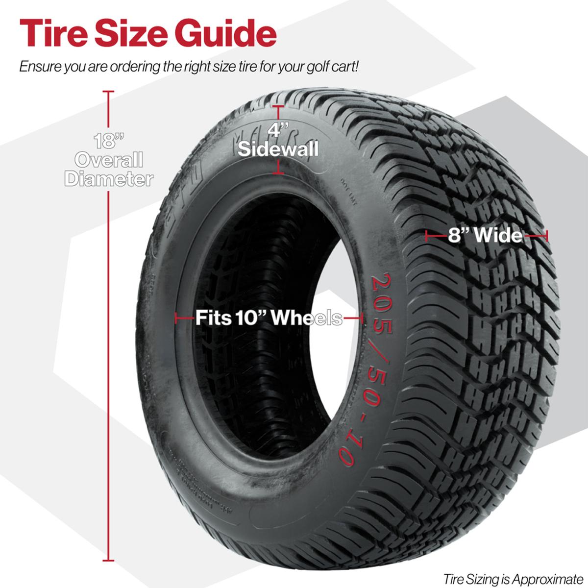 GTW Spyder Matte Black 10 in Wheels with 205/50-10 Mamba Street Tires – Full Set
