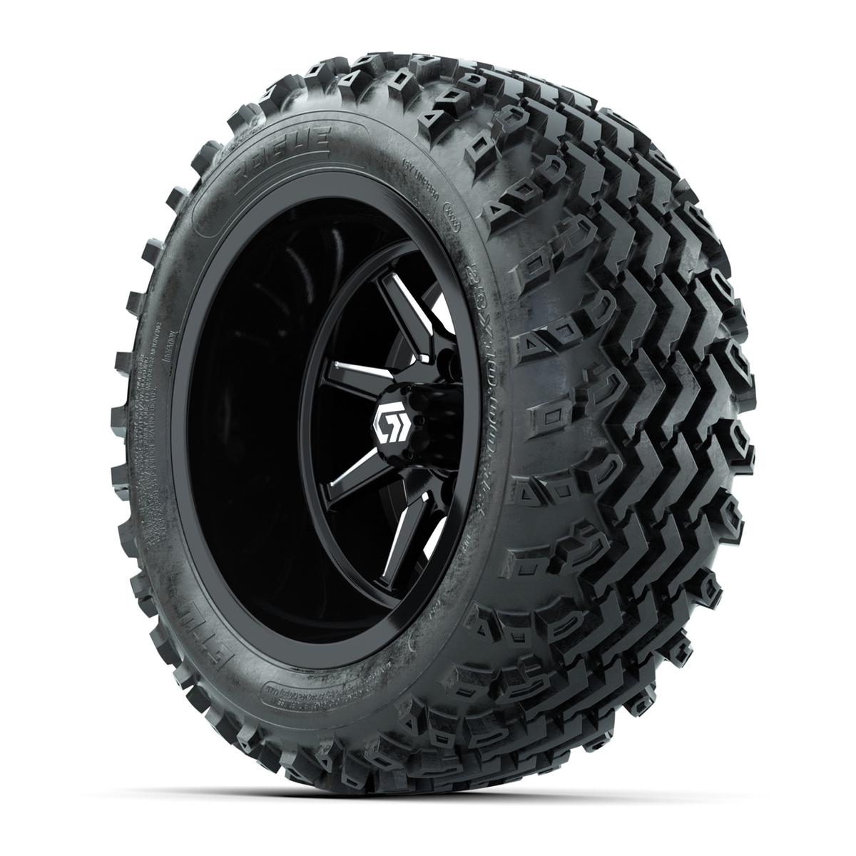 GTW&reg; Reaper Black/Machined 14 in Wheels with 23X10-R14 Rogue All-Terrain Tires - Full Set