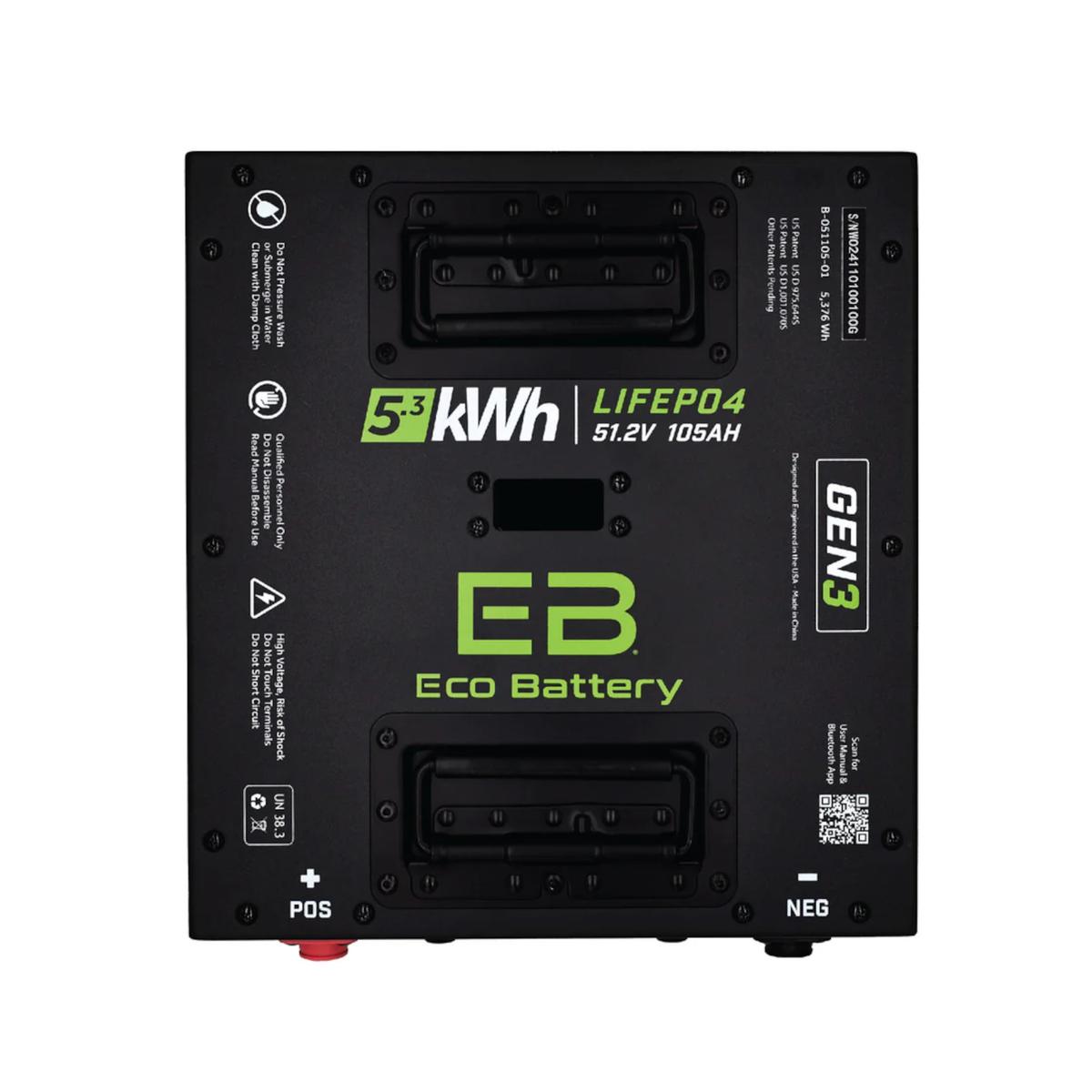Eco Battery 51V 105Ah GEN3 “Thru Hole” LifePo4 Lithium Battery Only