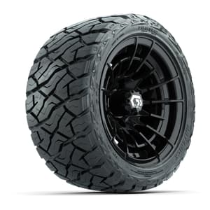 GTW Boost Gloss Black 12 in Wheels with 215/40-R12 Maverick Low-Profile All-Terrain Tires – Full Set