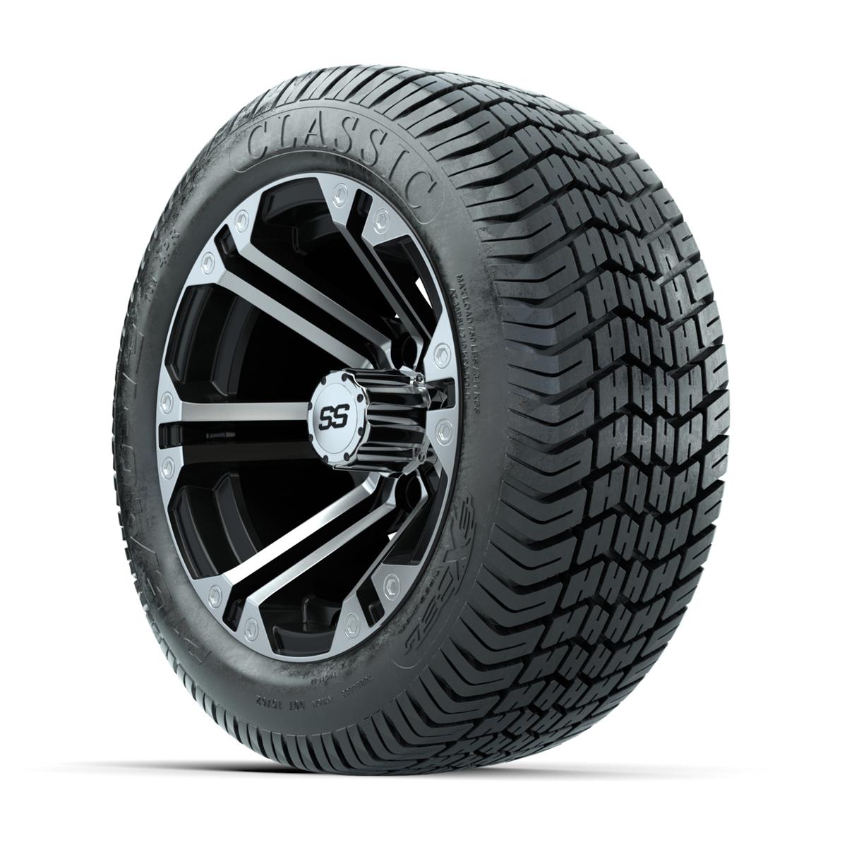 12” GTW Specter Black and Machined Wheels with Excel Lo-Pro Street Tires – Set of 4