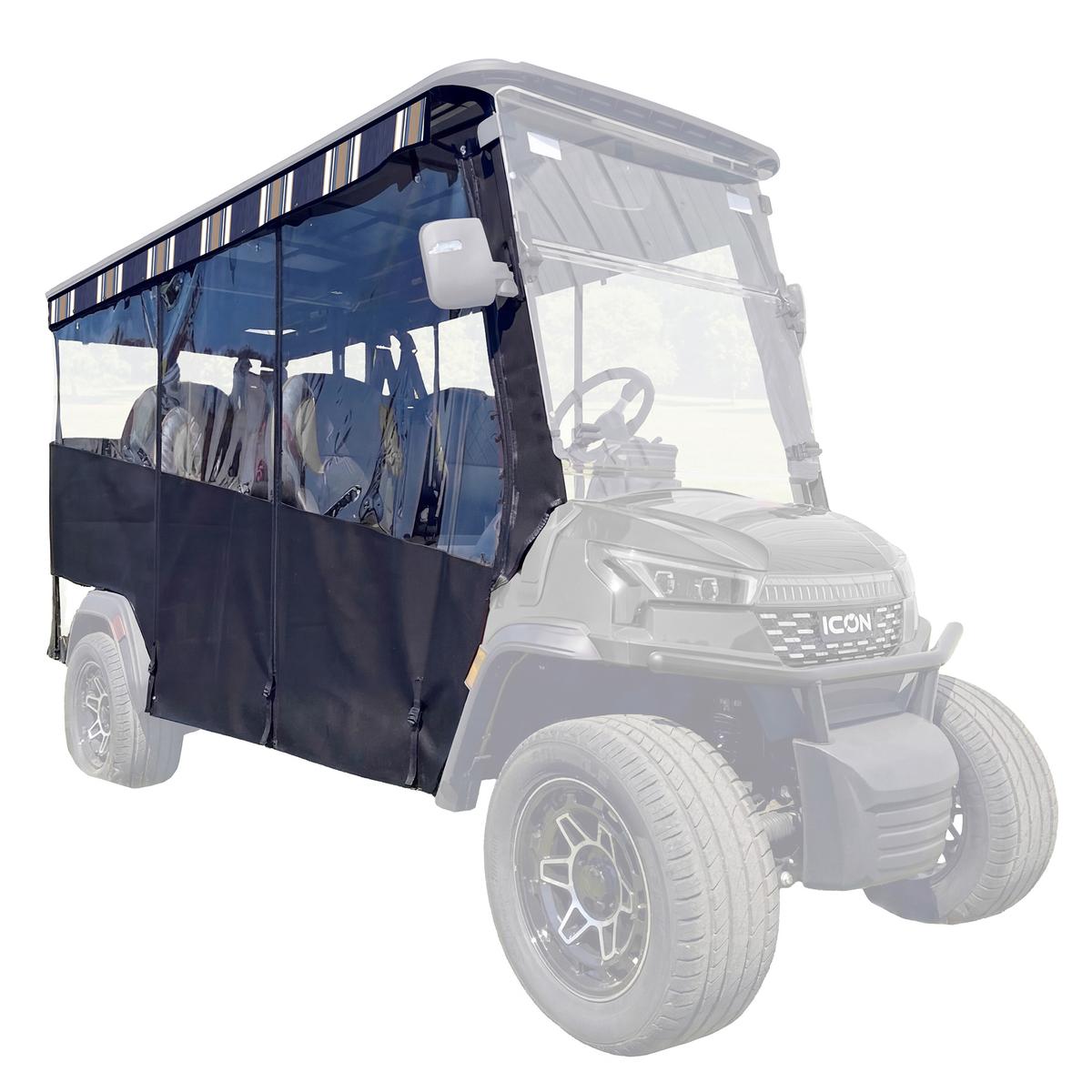 RedDot 6-Passenger Black Track Style Enclosure with Emblem Navy Valance for ICON i60LX (Years 2026-Up)