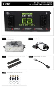 Eco Lithium Battery Complete Bundle for Epic EV 4-2 Battery Configuration 51V 105Ah - Skinny