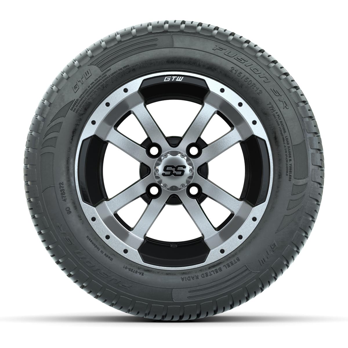 Set of (4) 12 in GTW Storm Trooper Wheels with 215/50-R12 Fusion S/R Street Tires