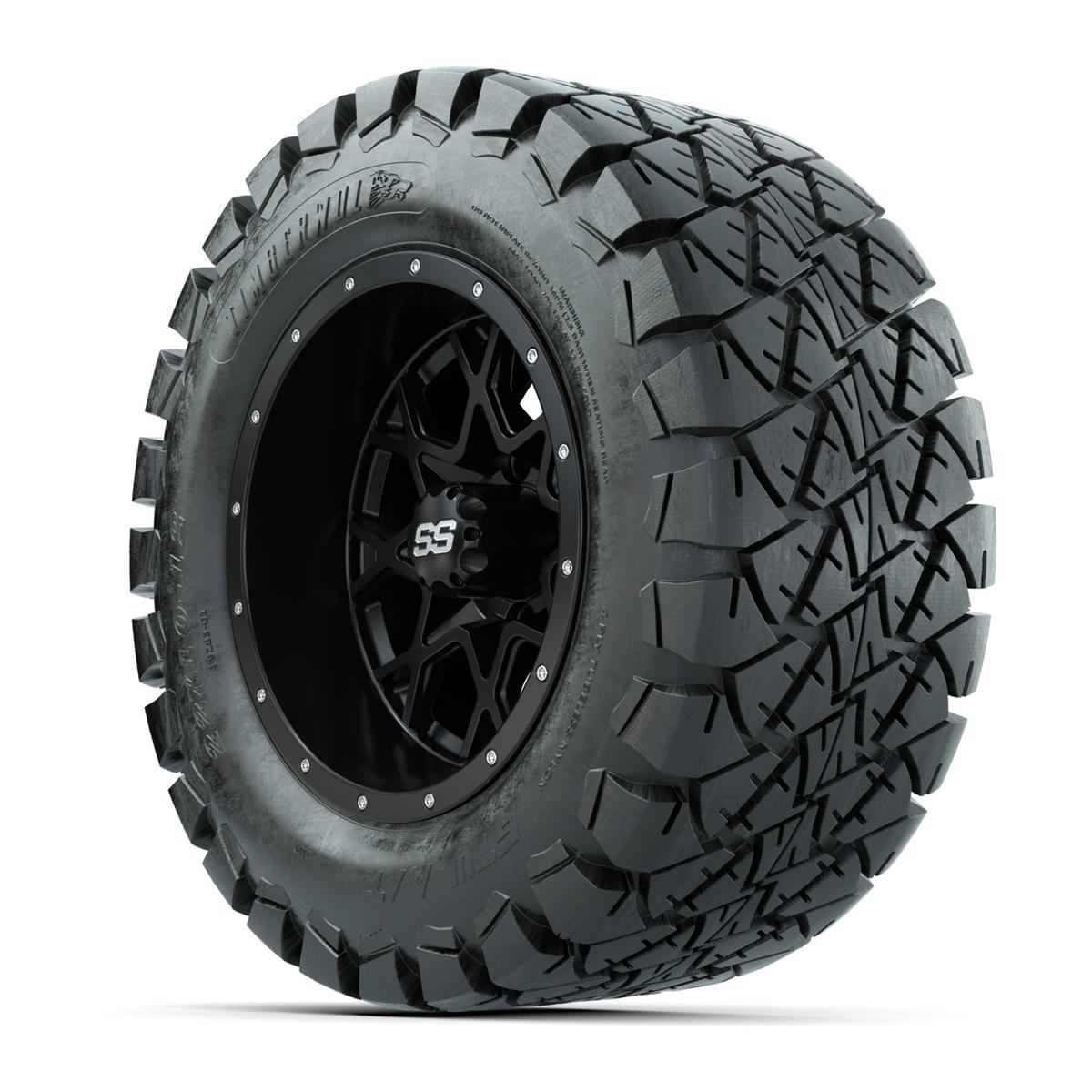Set of (4) 12 in GTW Vortex Wheels with 22x10-12 GTW Timberwolf All-Terrain Tires