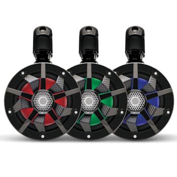 Clarion 6.5” Marine Coaxial Tower Speakers w/RGB & Mounting Nivel Parts