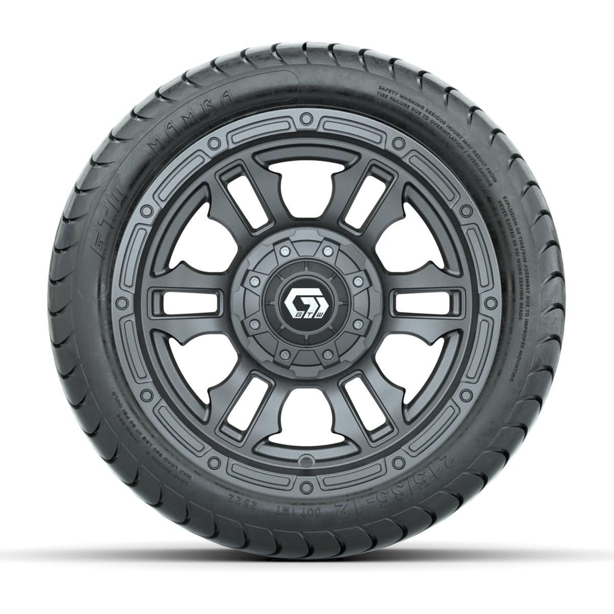 GTW® Shogun Gunmetal 12 in Wheels with 215/35-12 Mamba Street Tires – Full Set