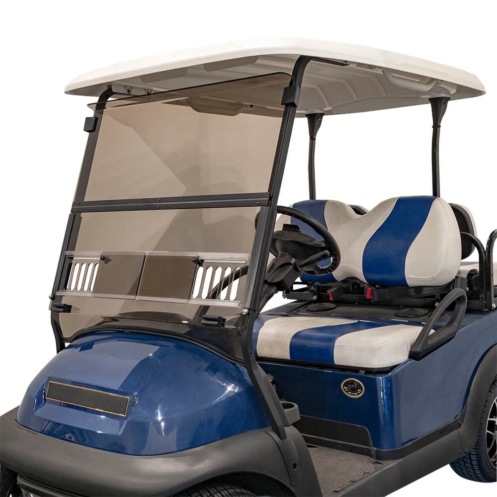 RedDot Club Car Precedent / Onward / Tempo Tinted 1/4&Prime; Folding Windshield with Vents (Years 2004-Up)
