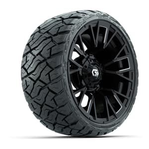 GTW Vandal Matte Black/Machined 14 in Wheels with 205/35-R14 Maverick Low-Profile All-Terrain Tires – Full Set